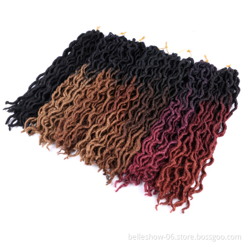 Hot sell 18 inch 24 stands 100g synthetic ombre dreadlock hair braids gypsy locs types of faux locs